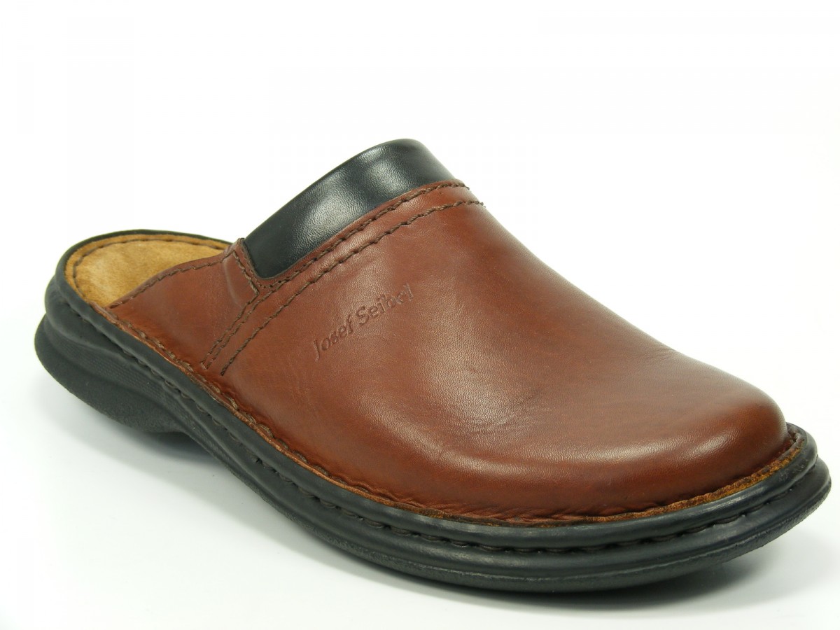 Josef Seibel Shoes Men's Mules Leather Clogs Max Smooth Leather Brandy ...